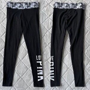 Victoria's Secret PINK | Black & White Tropical Yoga Legging | Size Extra Small